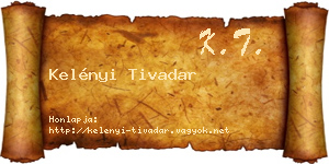 Kelényi Tivadar névjegykártya
